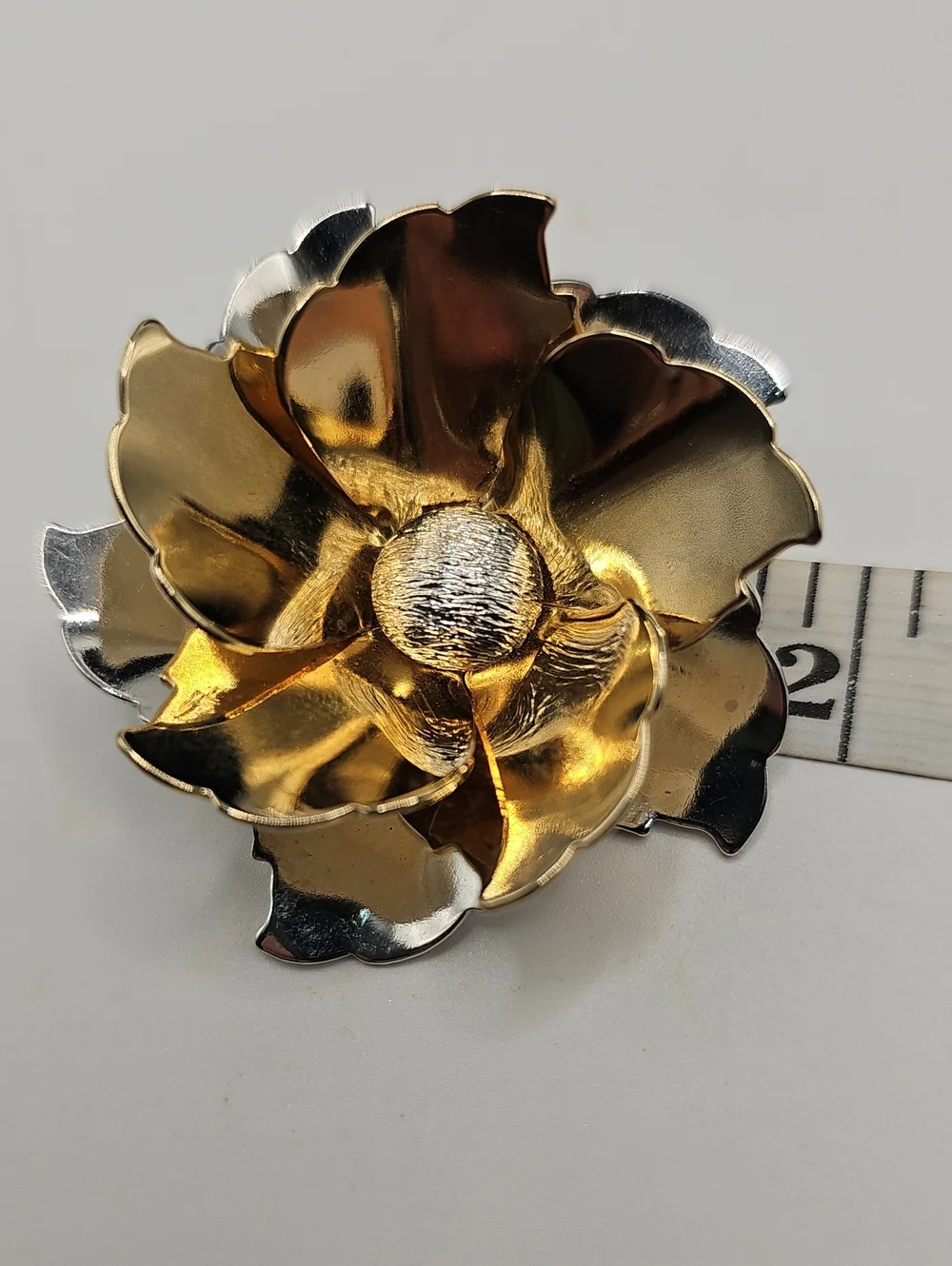Sara Co. Elegant Two-Tone Gold Floral Brooch